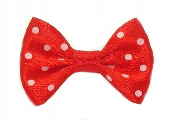 

Małe Satynowe Kokardki W Kropeczki Na Gumkach