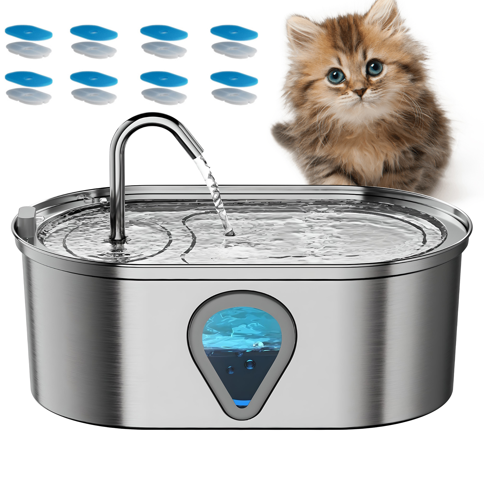 HDeye 3.5L Fontanna ze Stali Nierdzewnej dla Kota/Psa