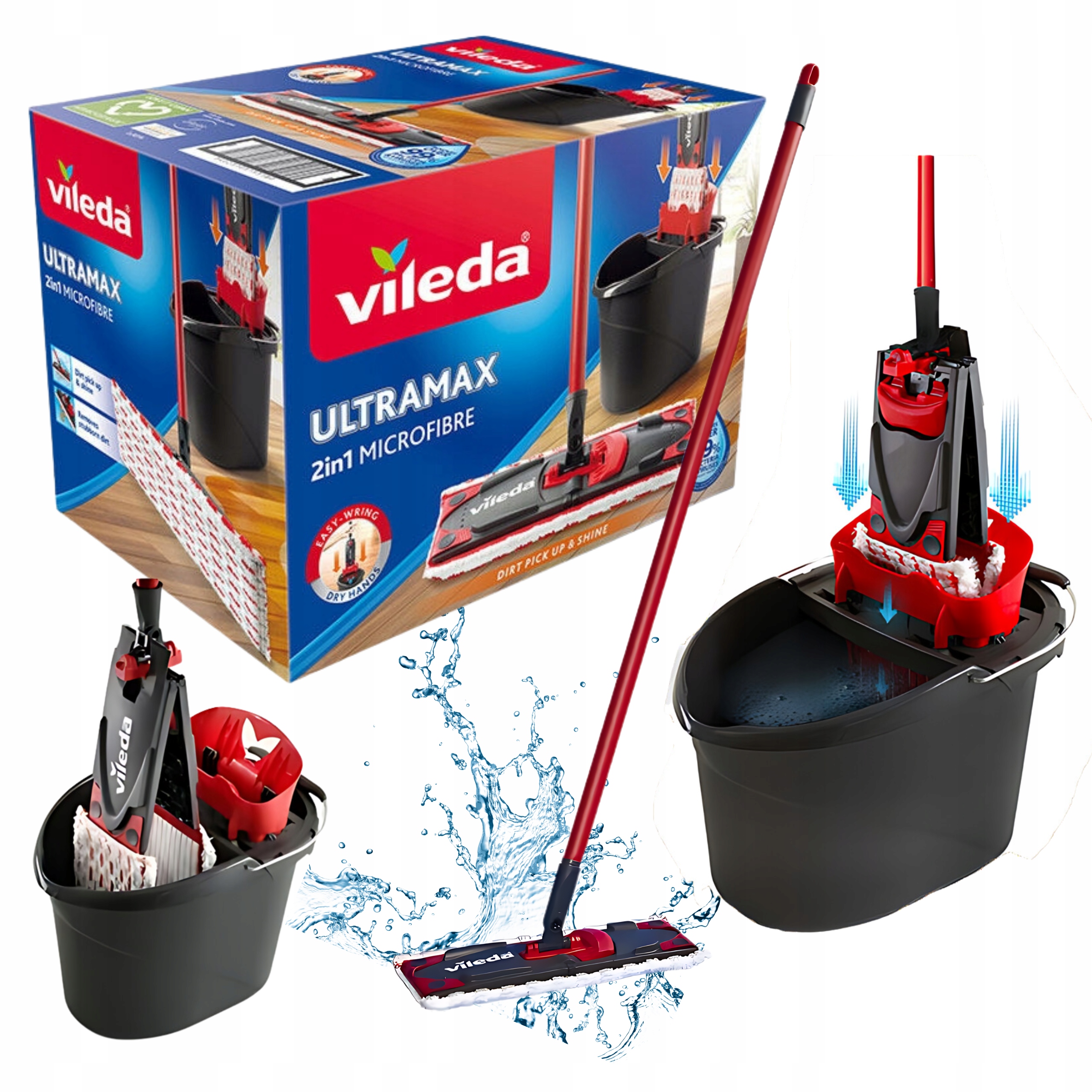 Levně Vileda Mop Ultramax Sada s kbelíkem Plochý se ždímačem