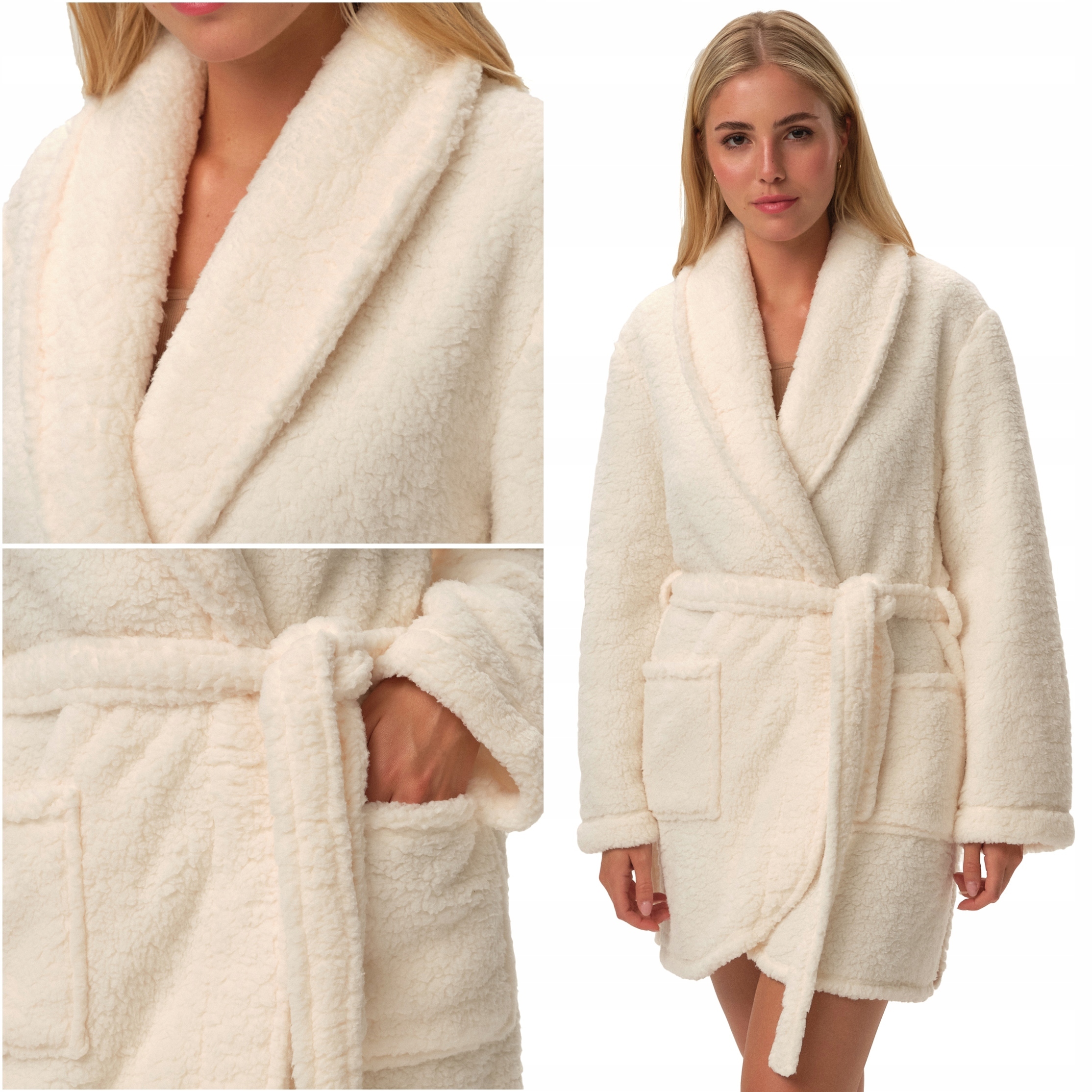 Dámský Župan Henderson Fune teplý plyšový s Límečkem XXL