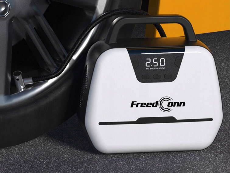 KOMPRESOR SAMOCHODOWY ROWEROWY 12V / 230V POMPKA SPRĘŻARKA LED LCD LATARKA Informacje o bezpieczeństwie CE