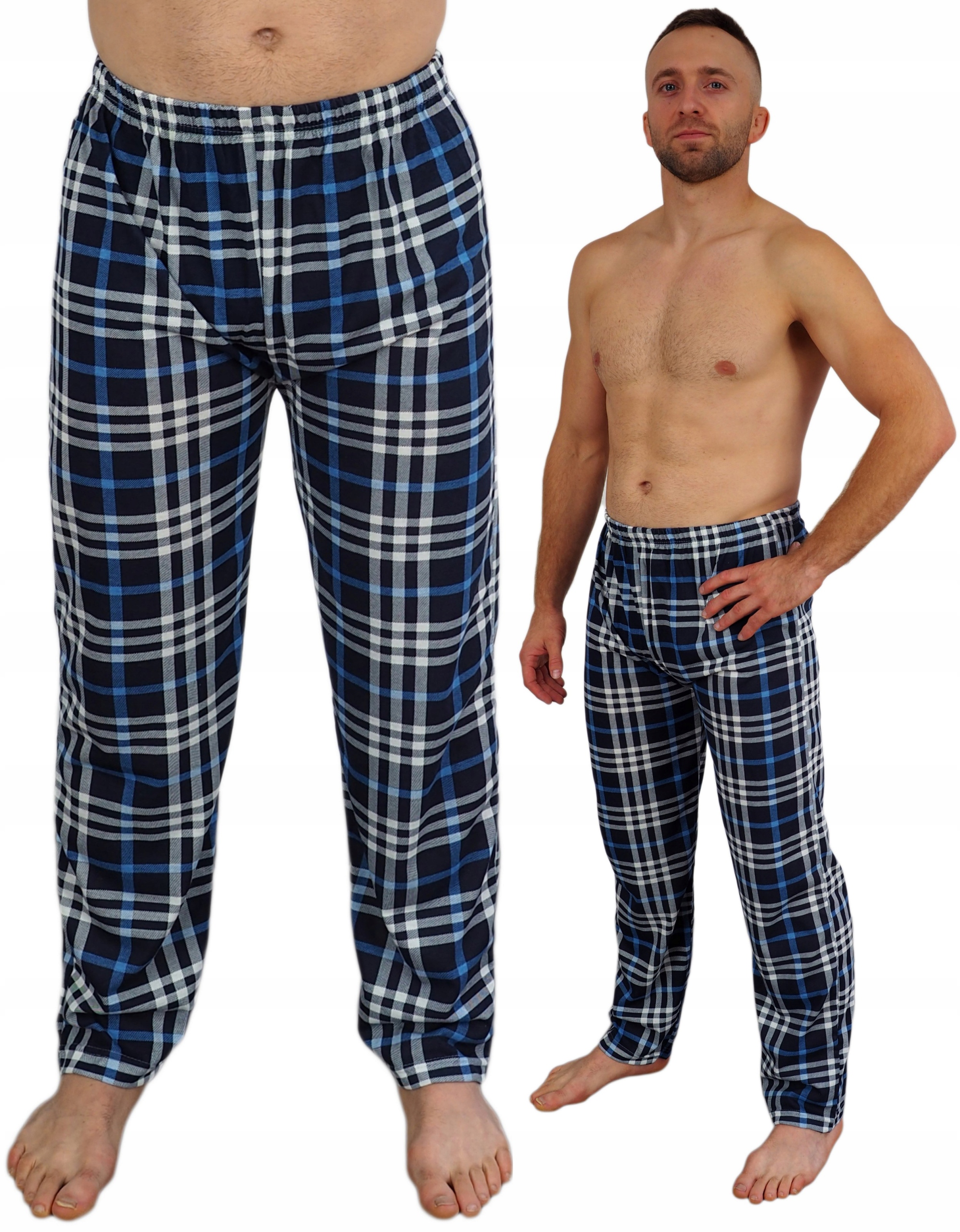 

Spodnie męskie M piżamowe Krata długie Bawełna sp5