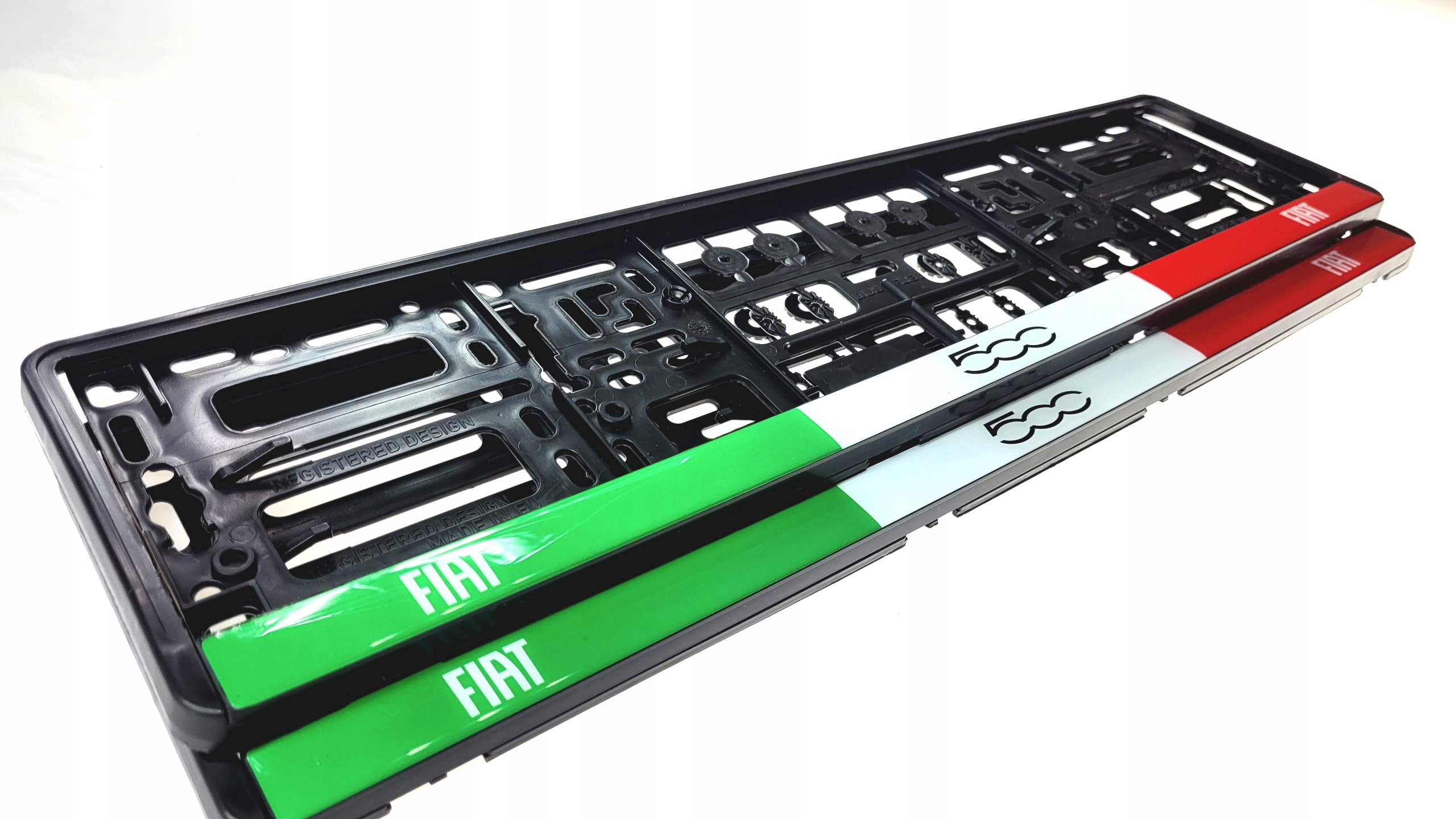 Ramki pod tablice rejestracyjne Fiat 500 Żelowe 2 Sztuki