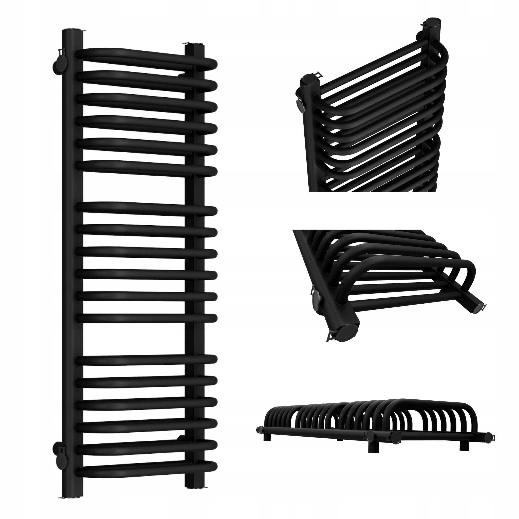 Koupelnový Radiátor Old-school 940x300 Černý Mat