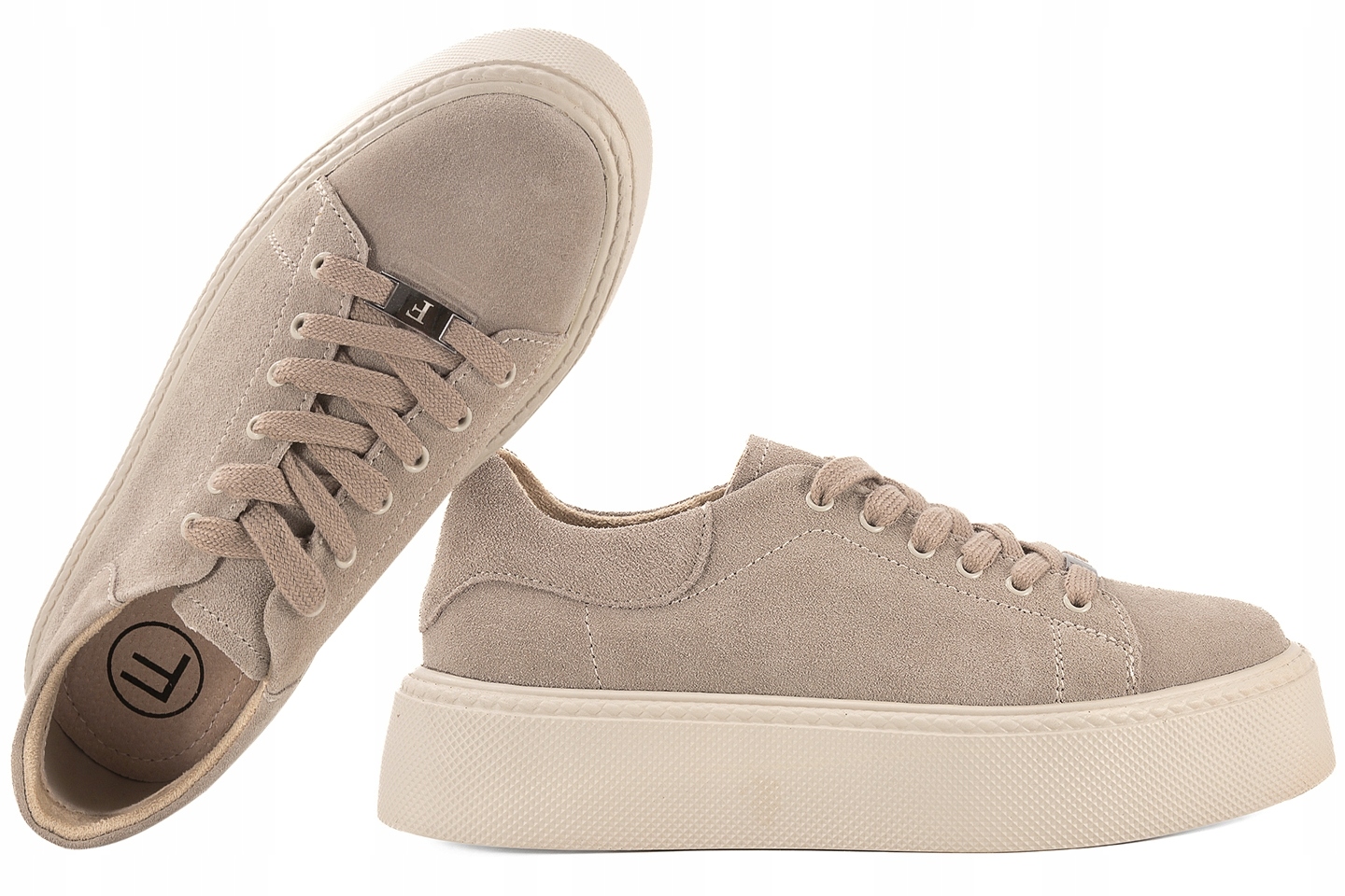 Filippo DP6119 Dámské Polobotky Tenisky Na Platformě Kožené 38 Béžová