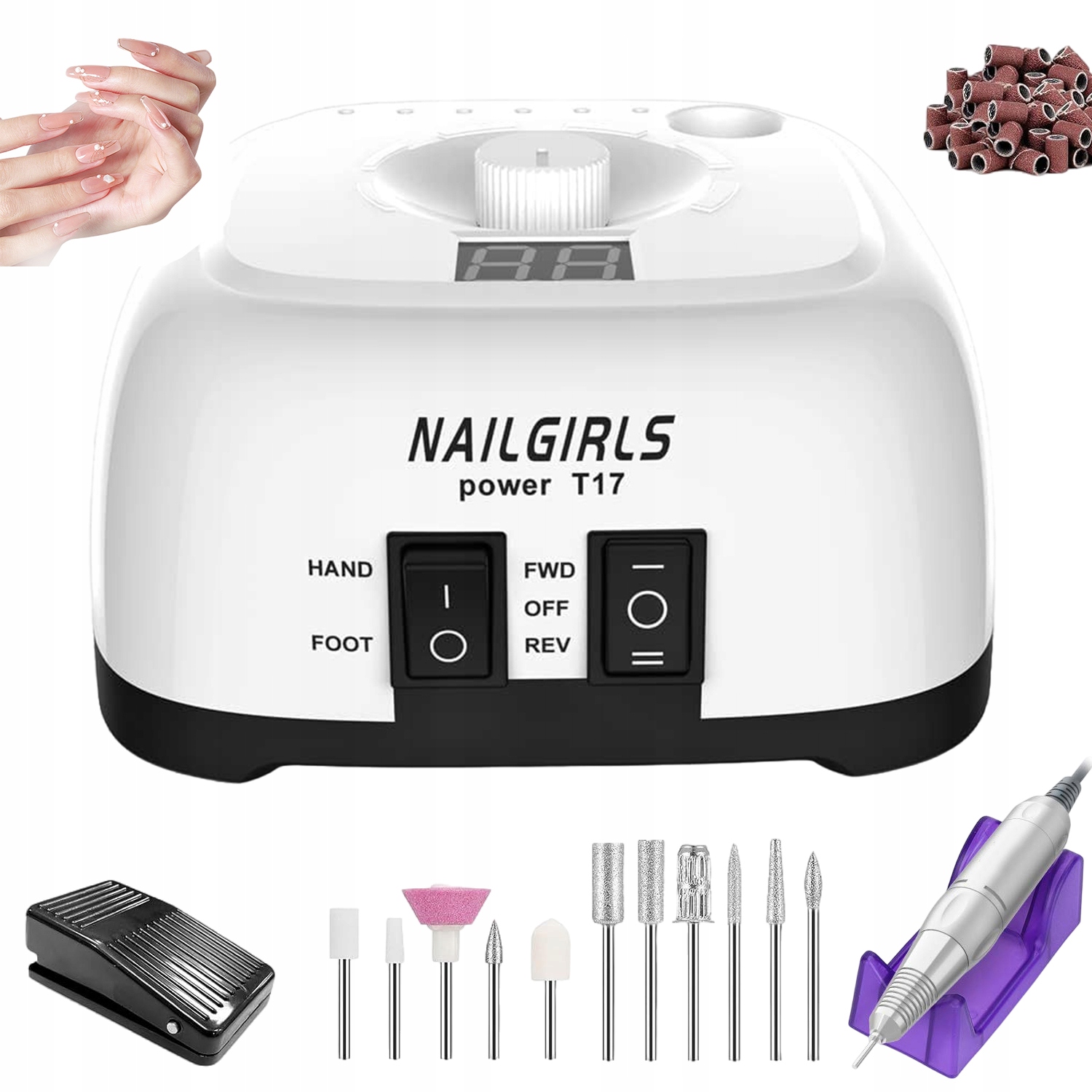 11V1 Profesionální Bruska Na Nehty Manikúra Pedikúra Sada 220V