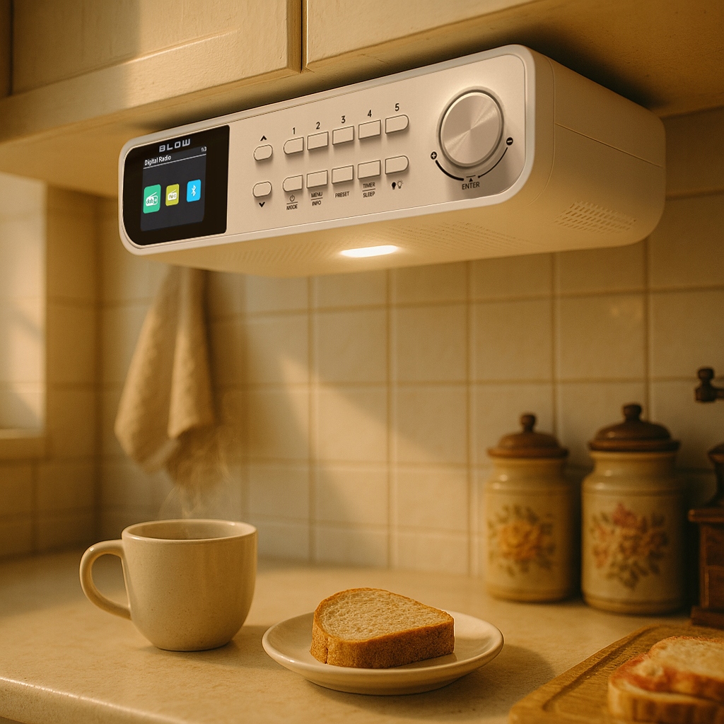 RADIO KUCHENNE PODSZAFKOWE PODWIESZANE FM/DAB+ BLUETOOTH ANTENA LATARKA LED Zasilanie sieciowe