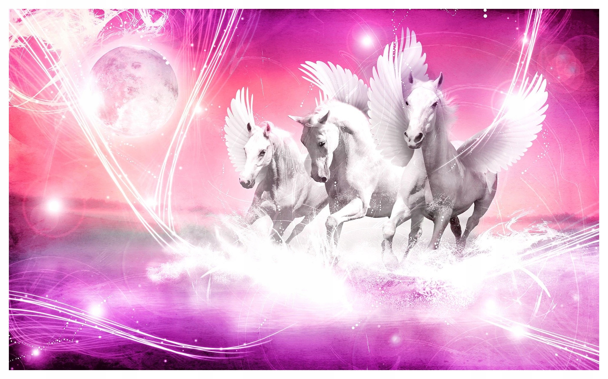 Fototapeta Pegasy v mesačnom svetle ružovo-fialový sen 368x254 lepidlo