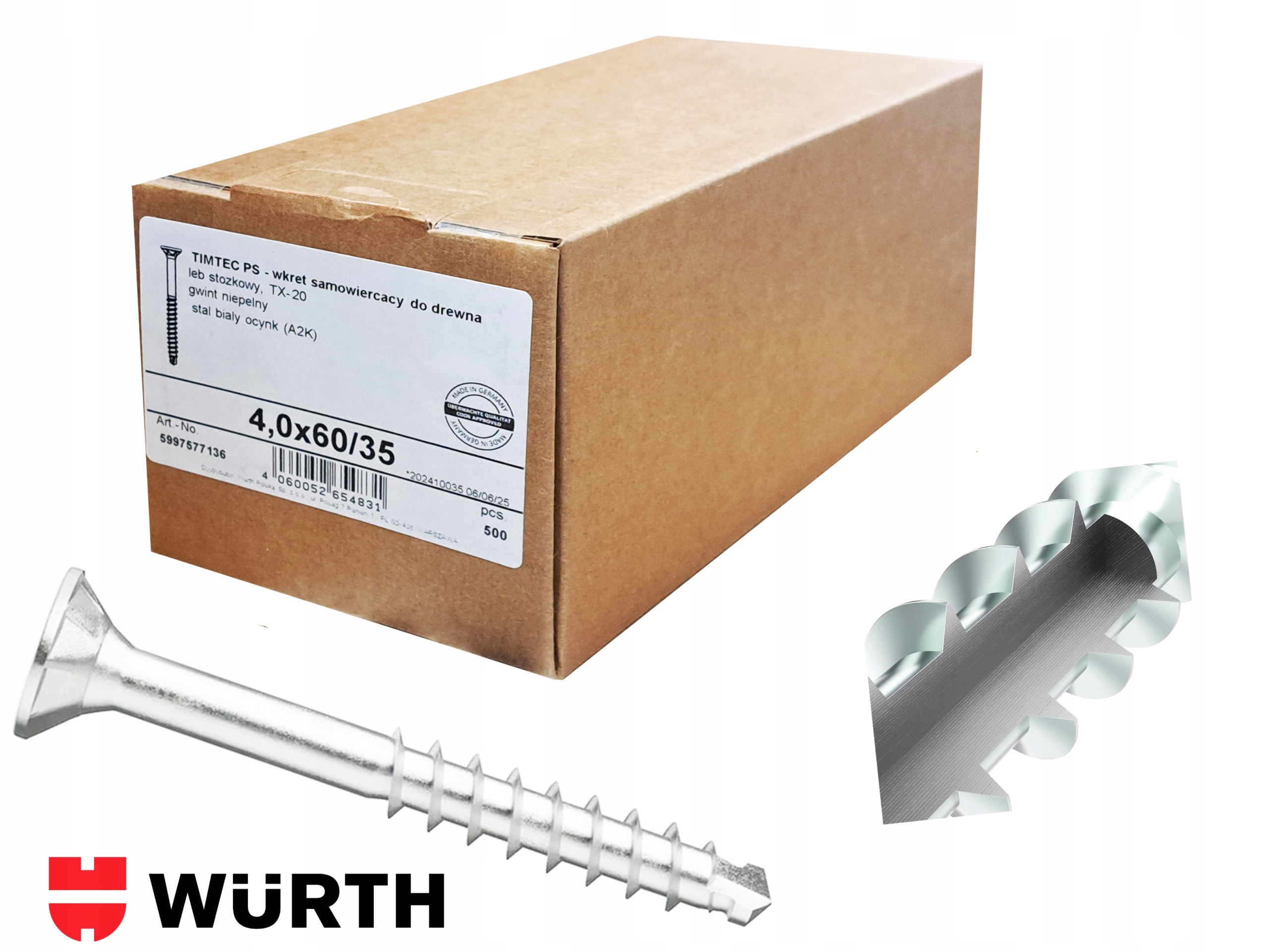 Wkręt Wurth Timtec Plus SPECIALTX20 4X60/33 500szt.