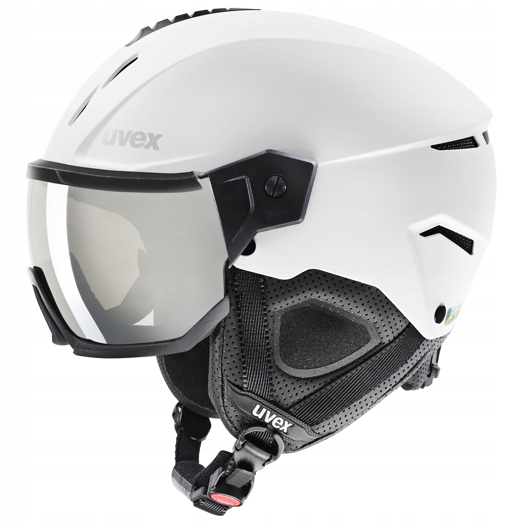 Uvex Instinct Visor hardshellová lyžařská přilba s brýlemi, bílá