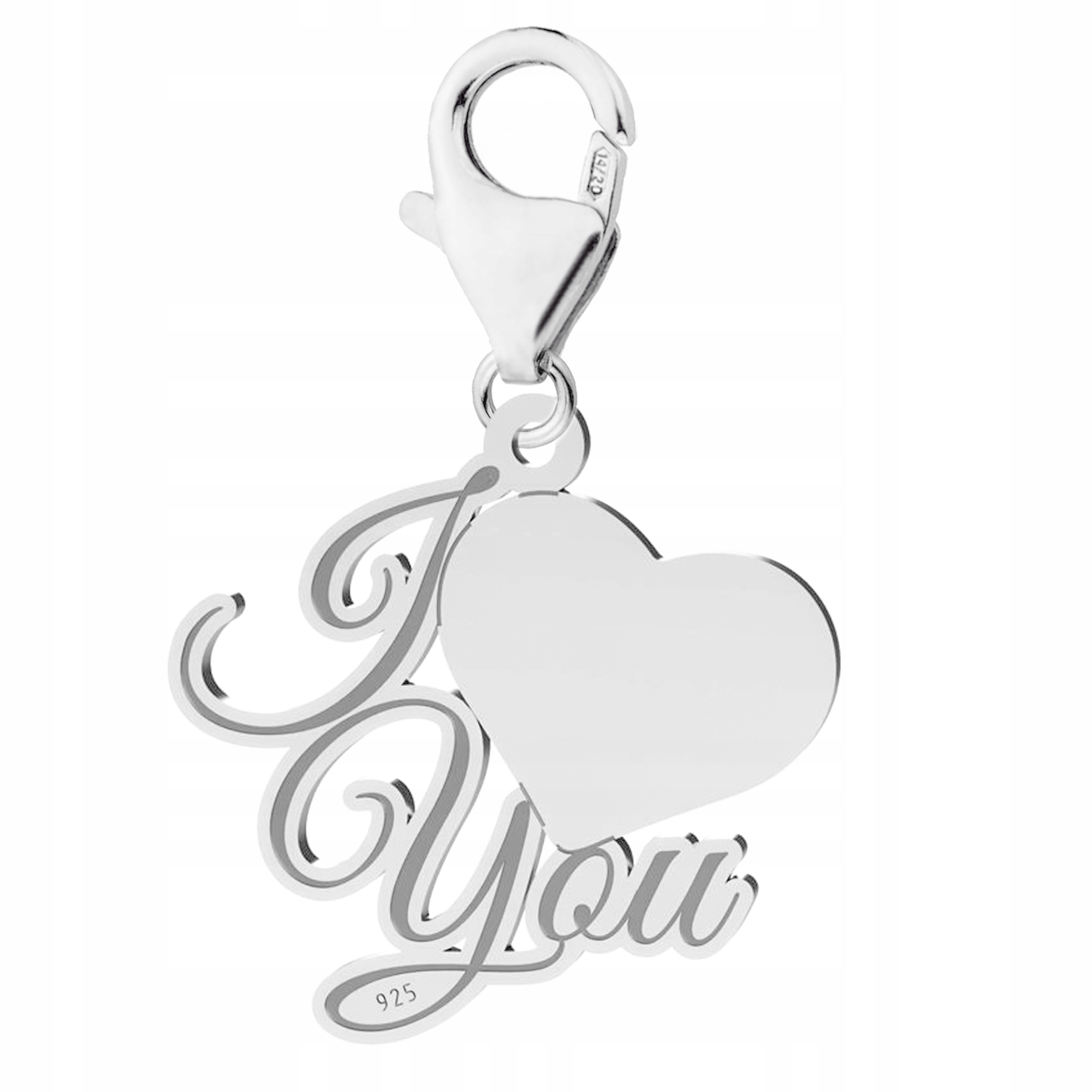 Stříbrný přívěsek I Love You s nápisem Miluji tě Srdce Stříbro 925