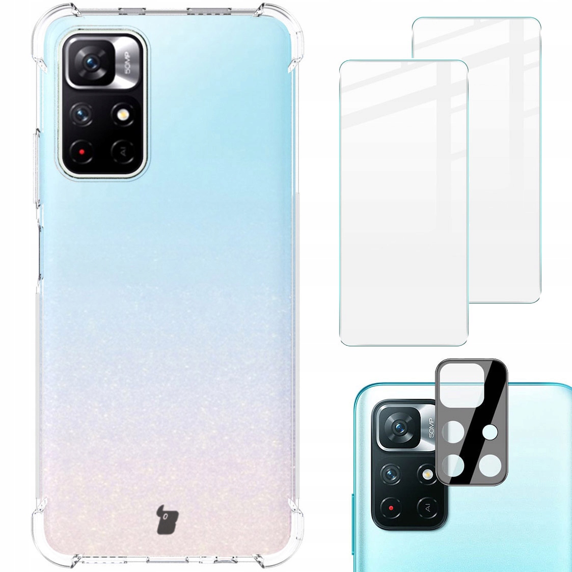 

Etui 2x szkło obiektyw Bizon do Poco M4 Pro 5G