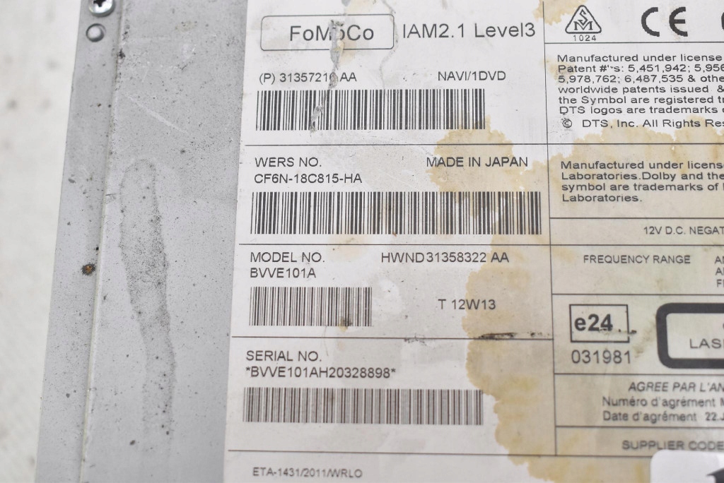 RADIO Radio PANEL Schermo CF6N-18C815-HA VOLVO V60 1 e 10-13