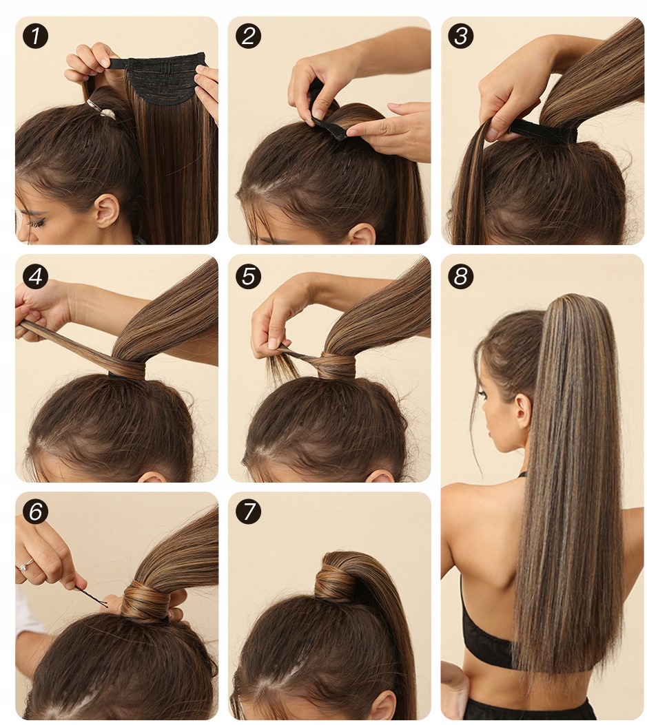 Doczepiany KUCYK KITKA Włosy Kręcone Loki Fale PL Postać treska