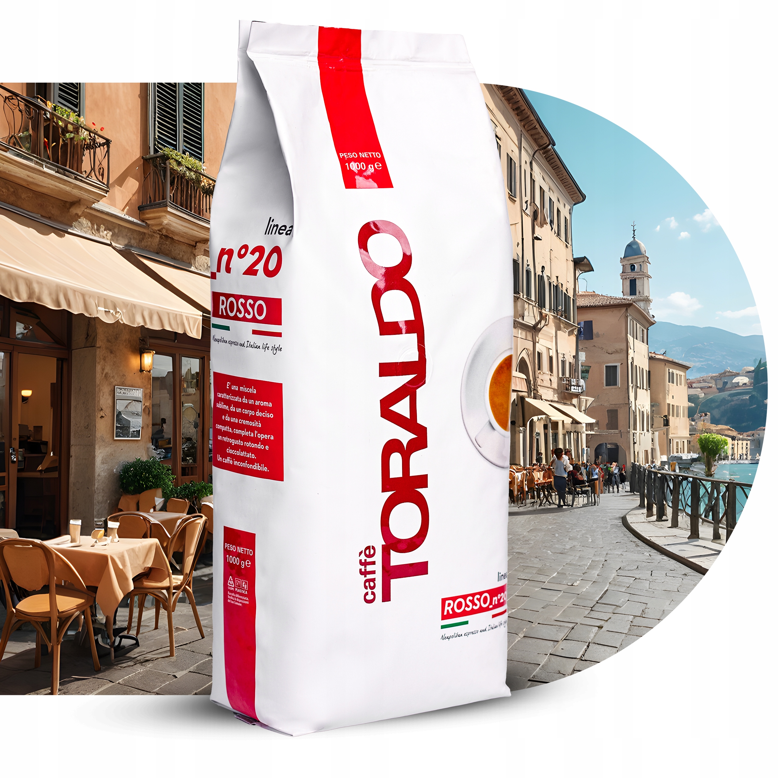 Kawa ziarnista 1kg Arabica Robusta mieszana 100% włoska Toraldo Rossa 1000g
