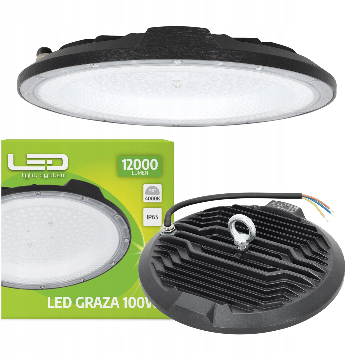 Hermetické Led svítidlo 100W Garážová lampa 4000K IP65 90°