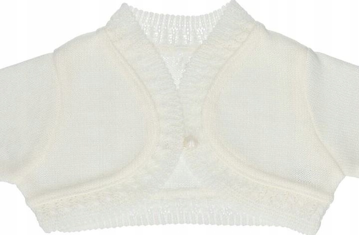 

Bolerko Ecri Ecru z falbanką Do Chrztu rozm 68cm