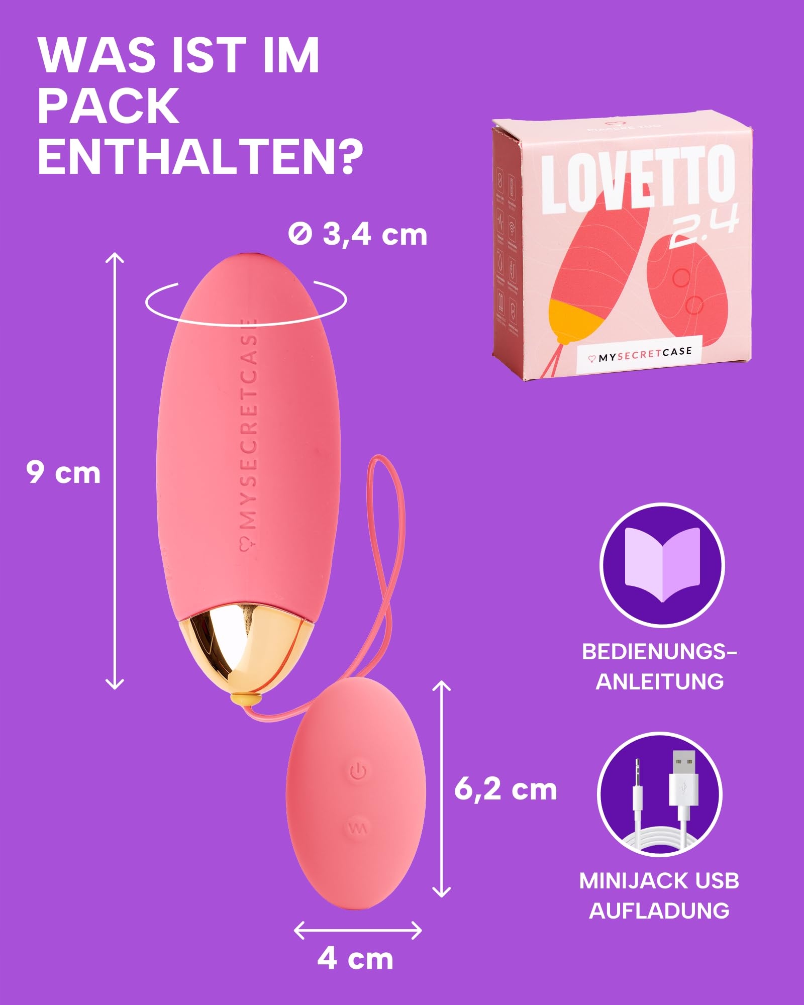 Wibrator MYSECRETCASE 9 Trybów Kulki Gejszy Wodoodporny — miniatura 5