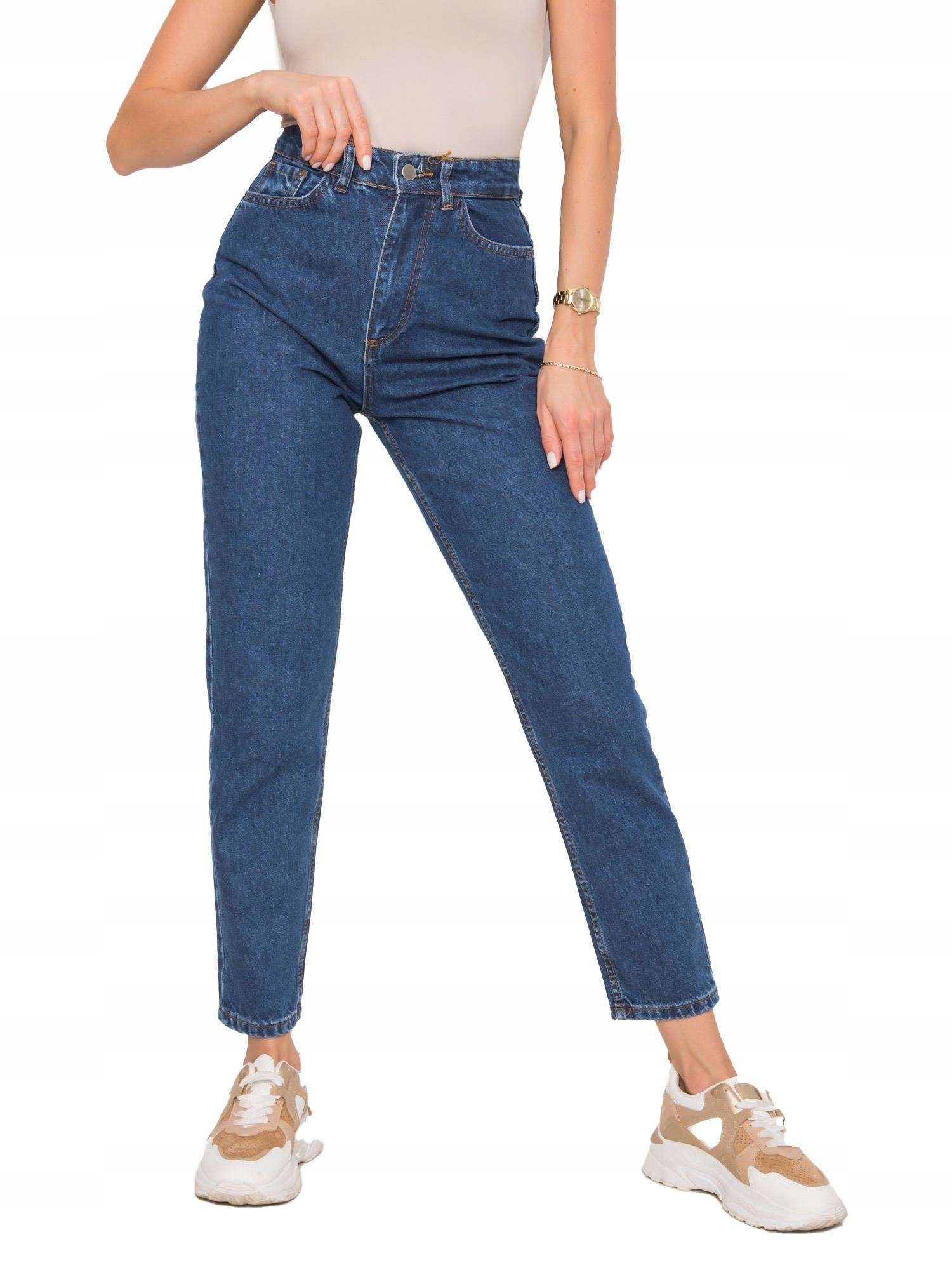 

Modne Klasyczne Spodnie Jeansy Damskie Mom 42