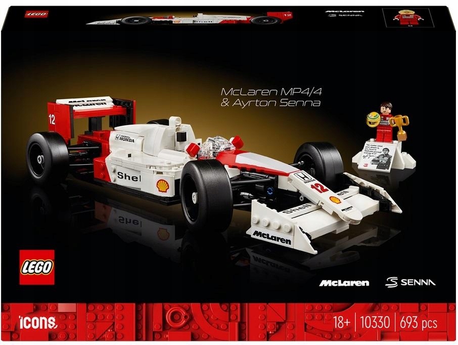 Lego Icons 10330 McLaren MP4/4 s minifigurkou Ayrtona Senny – sada pro dory
