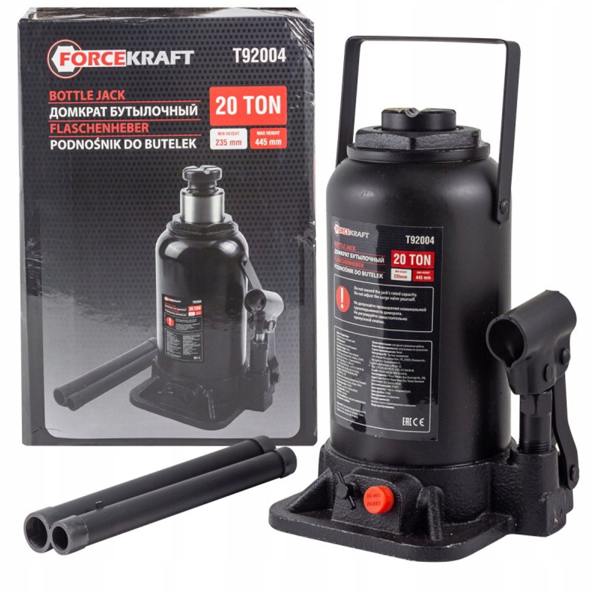 PODNOŚNIK SAMOCHODOWY SŁUPKOWY HYDRAULICZNY LEWAREK ZAWÓR MOCNY 20 TON ŻABA Marka Forcekraft