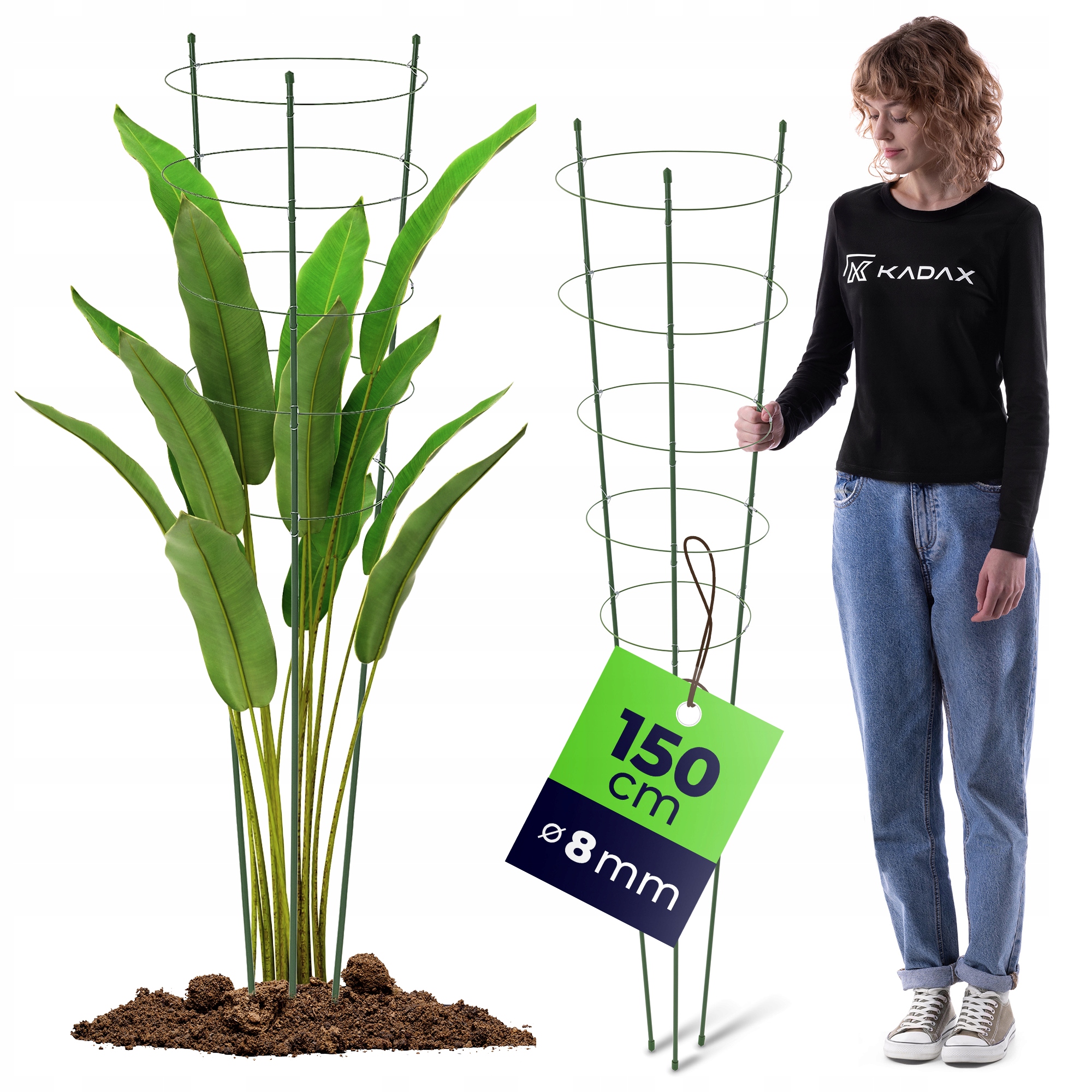 PODPORA DO ROŚLIN KWIATÓW 150 cm PIERŚCIENIOWA METALOWA PODPÓRKA OBRĘCZE