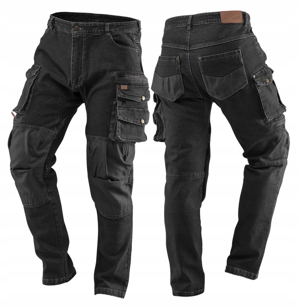 Neo Spodnie Robocze Jeans Denim Czarne 81-236 L