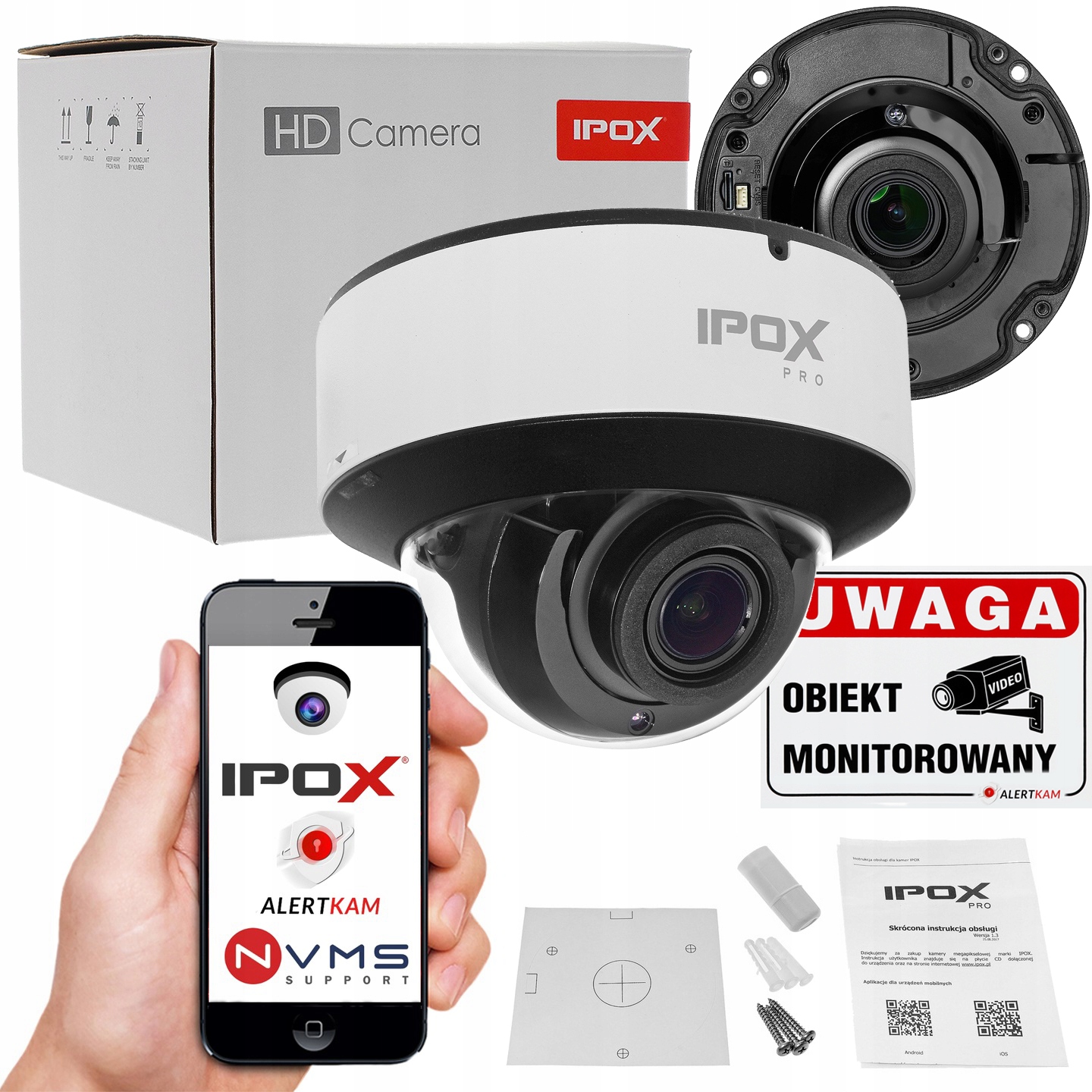 KAMERA ZEWNĘTRZNA IPOX 8MP PX-DWZIP8030AI KOPUŁA