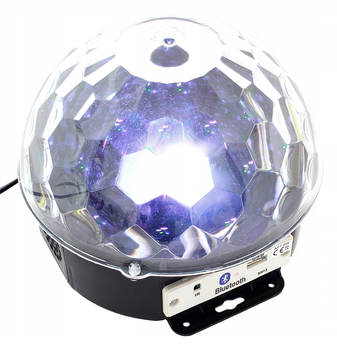 KULA DYSKOTEKOWA DISCO LED RGB MP3 BLUETOOTH BT PILOT IR KARTA SD USB ZS39A Stan opakowania oryginalne