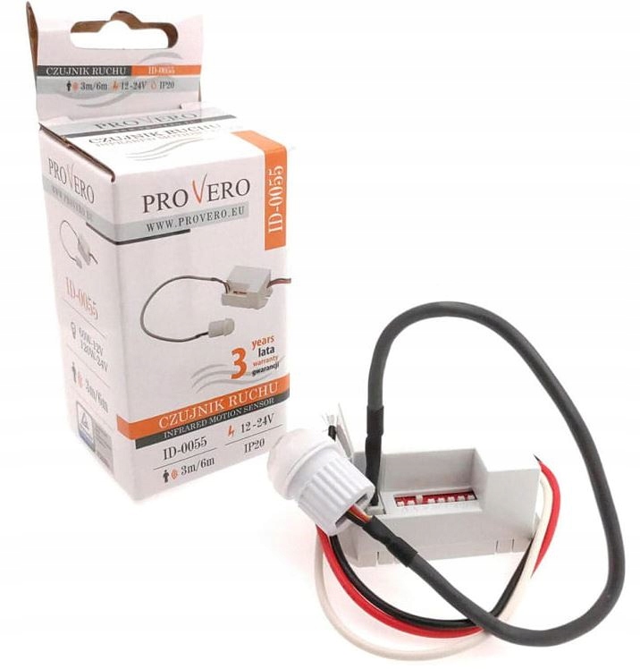 

Czujnik ruchu wpuszczany 12-24V zewnętrzny sensor