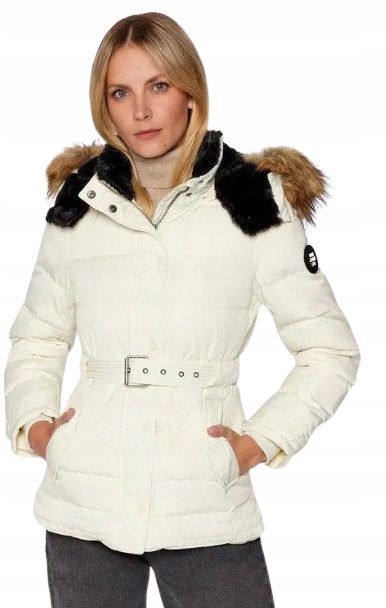 Pepe Jeans Zimní Bunda Ecru S Kapucí Zip M 2Z6