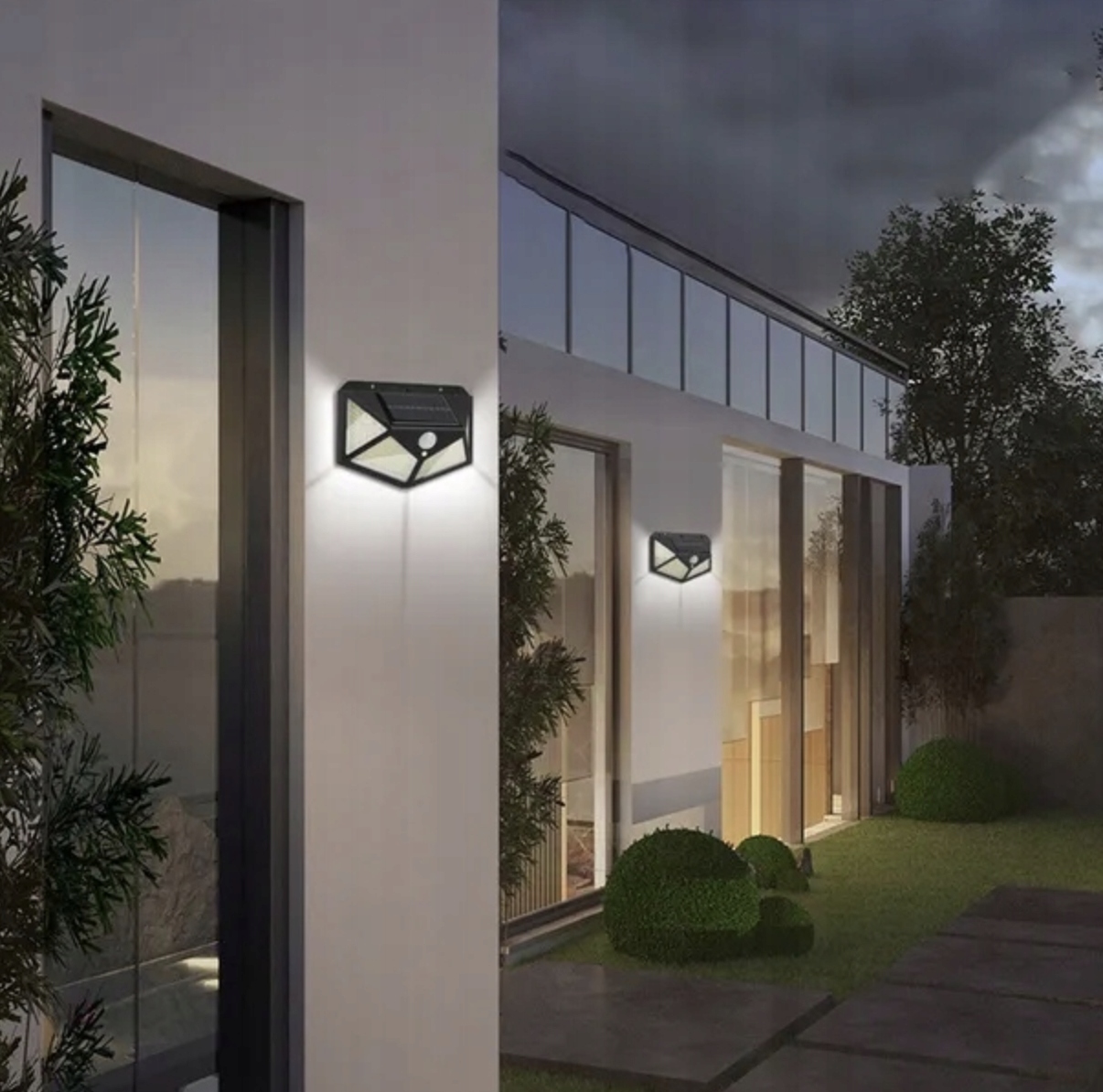 LAMPA SOLARNA LED 100 ULICZNA OGRODOWA ELEWACYJNA CZUJNIK RUCHU ZMIERZCHU Moc 200 W