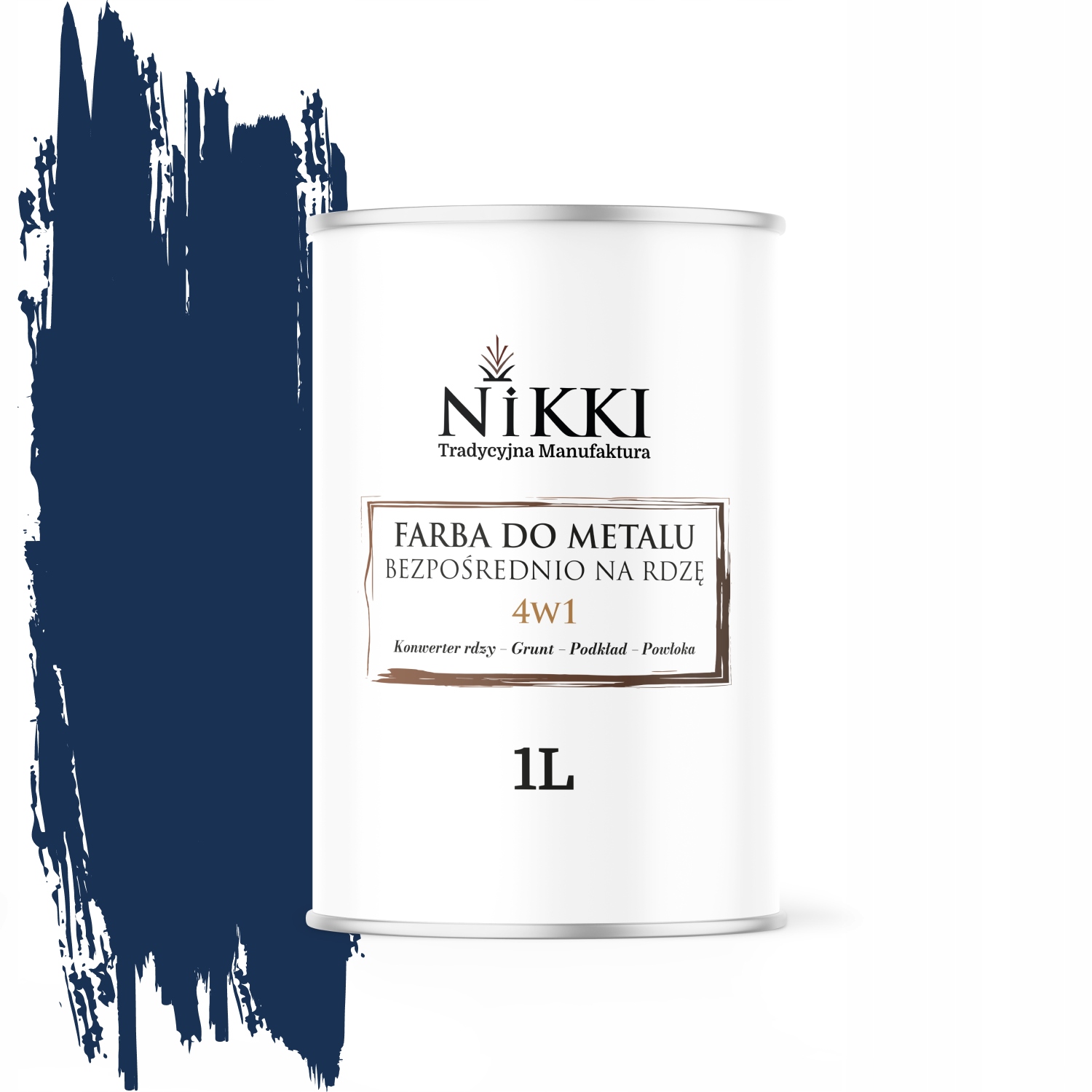 Farba Do Metalu Prosto Na Rdzę 4w1 Niebieski Kobaltowy Ral 5013 Mat 1L