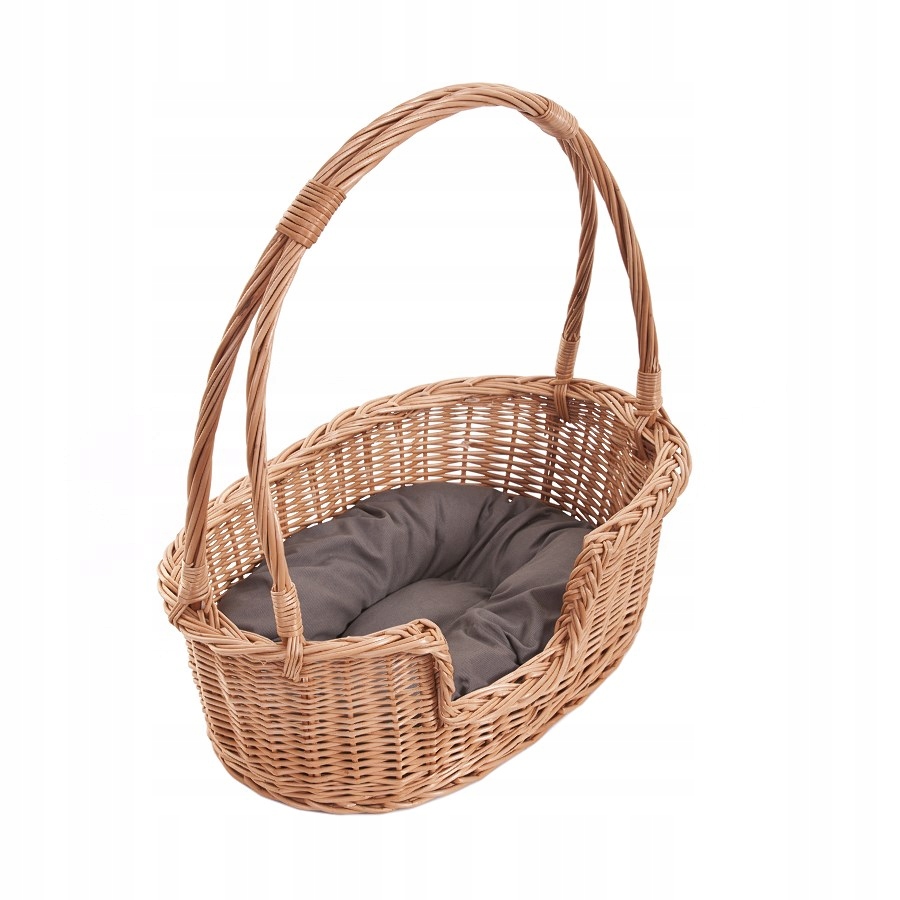 Esmira proutěný koš pelíšek pro psa a kočku s rukojetí 60x43 H: 19/50 cm