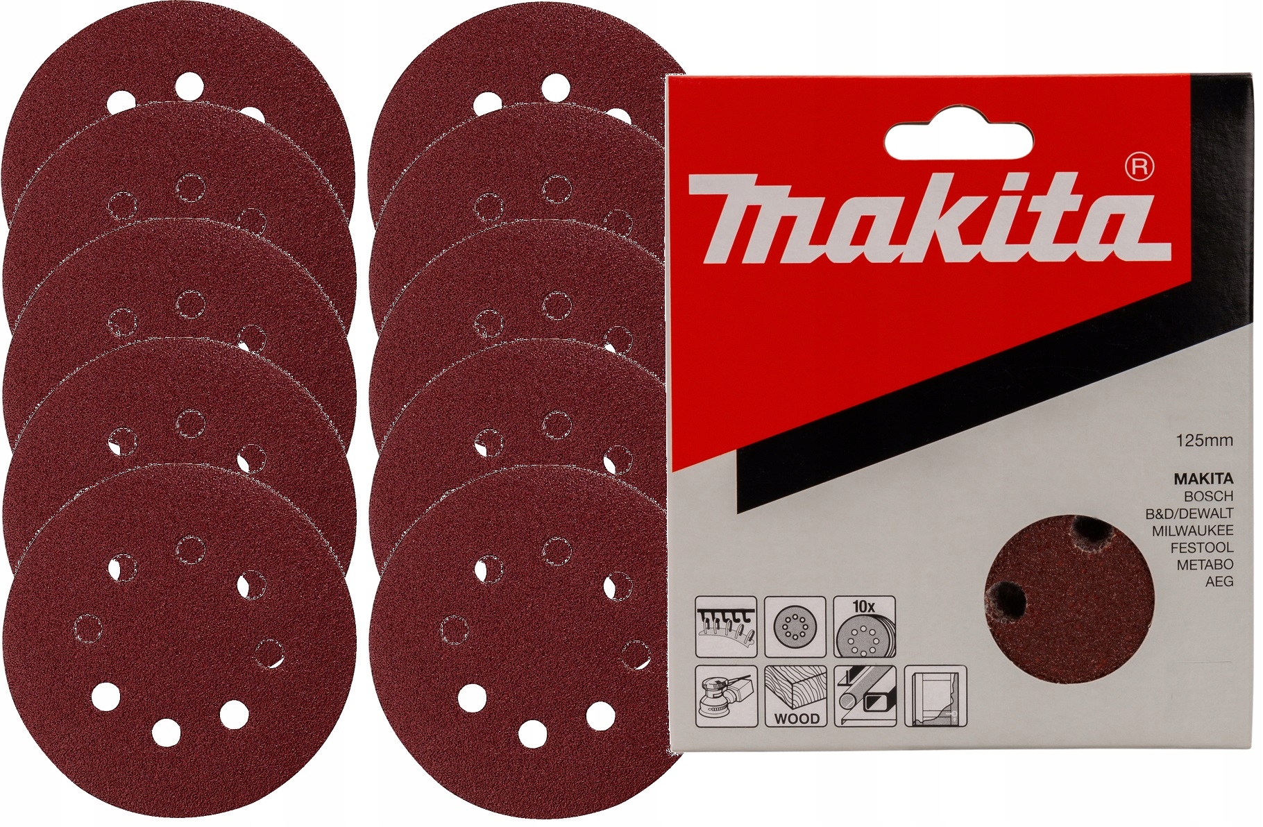 Makita Papier Rzep 240 125mm 8 O Do BO5030 BO5031 DBO180 BO5041 P-43599