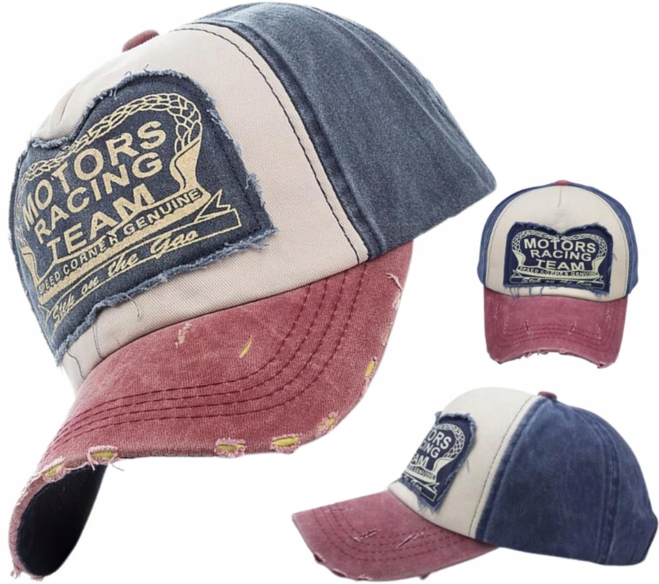 

Czapka jeansowa daszkiem bejsbolówka retro vintage