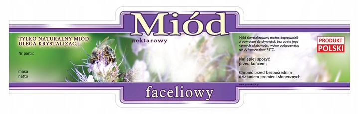 

Etykiety Samoprzylepne 100 szt Miód Faceliowy