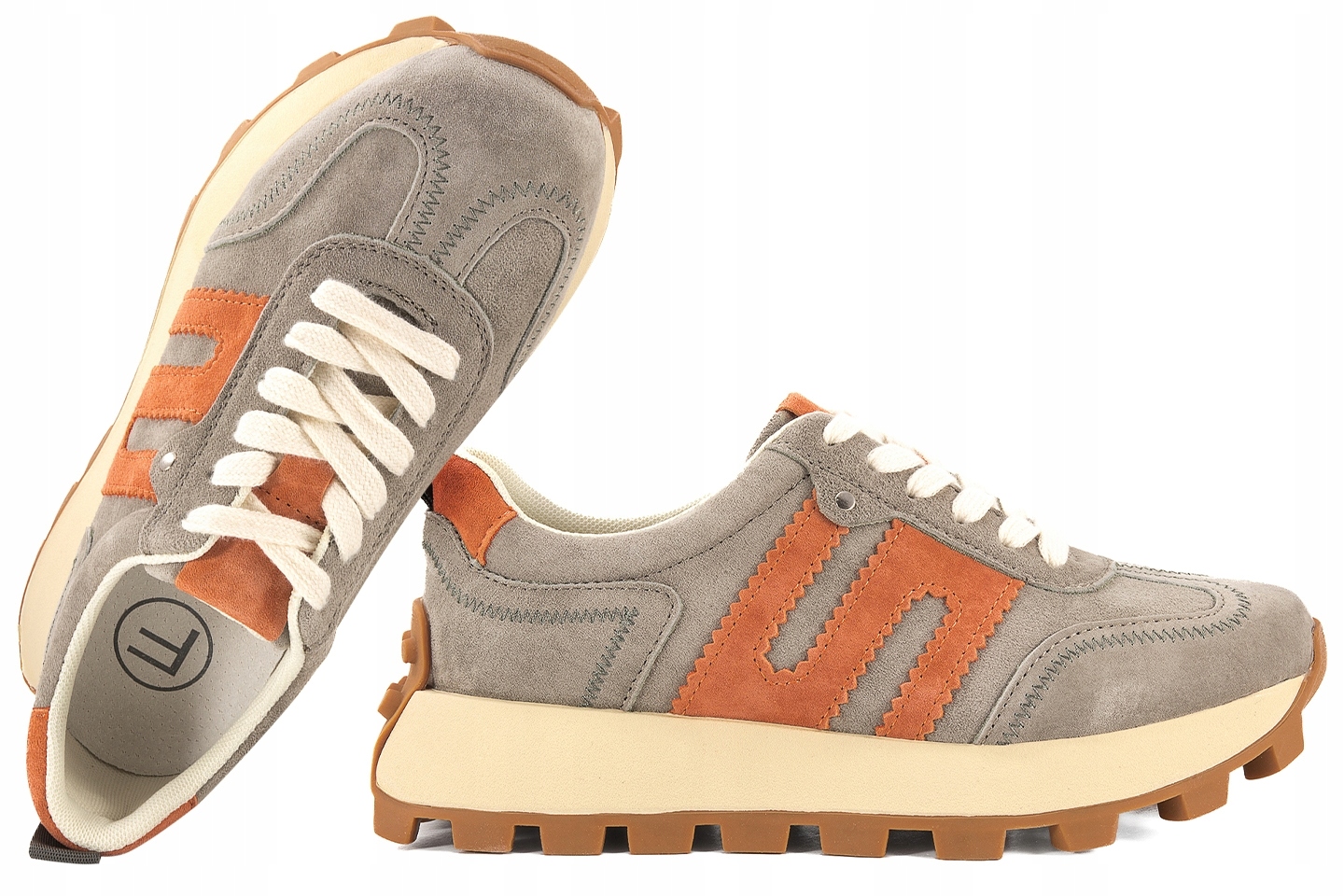 Filippo DP6743 Sportovní Polobotky Tenisky Na Platformě Kůže khaki 40