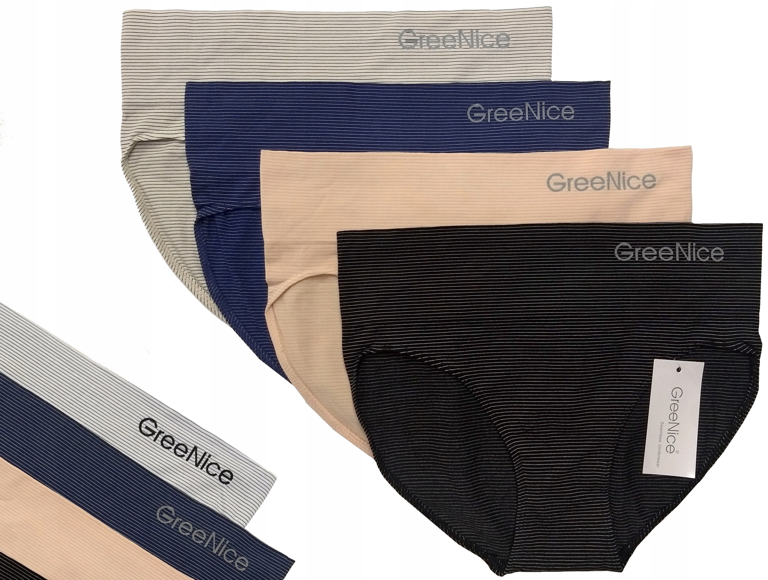 

4x Majtki Bezszwowe Greenice mix Figi damskie L/XL