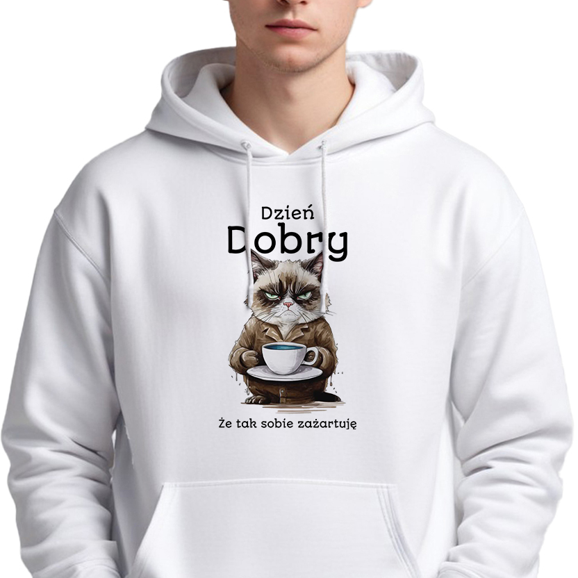 Mikina Unisex Bílá Veselý Dárek Pro Známého Dobrý den Velikost M