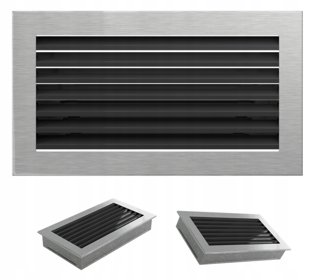 Větrací krbová mřížka Fresh broušená 17x37