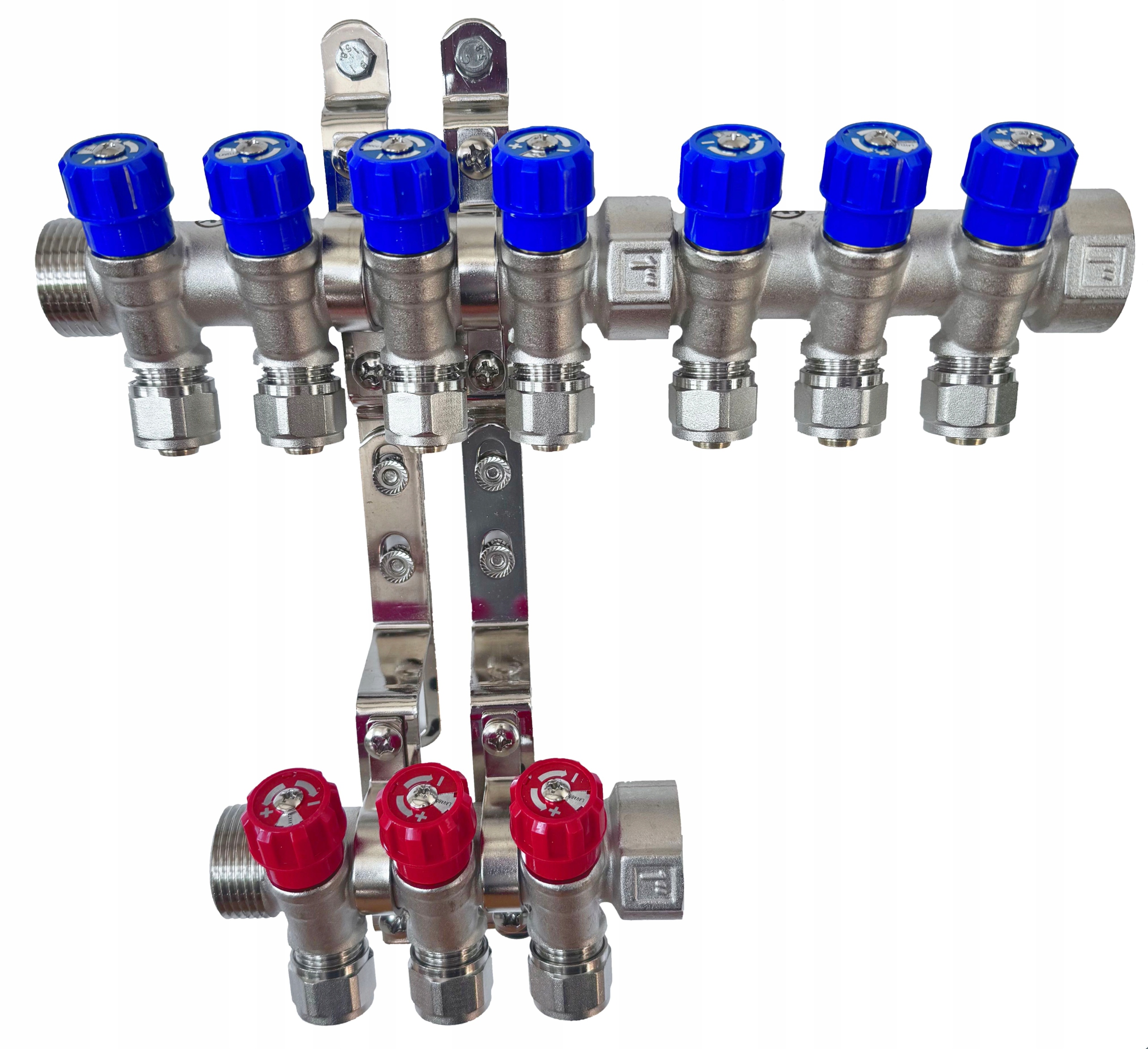 X-home Rozdělovač Pex 1" x 16 mm 7 Okruhů Studené Vody 3 Okruhy Teplé