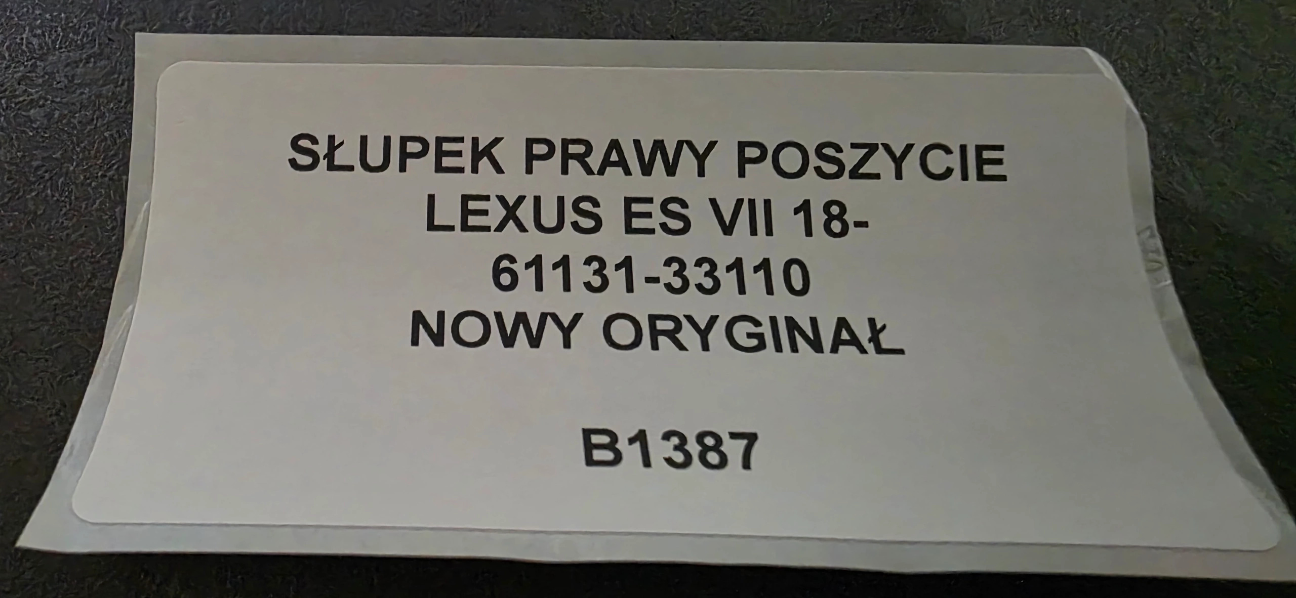pillar right side LEXUS ES VII 18- new original 61131-33110