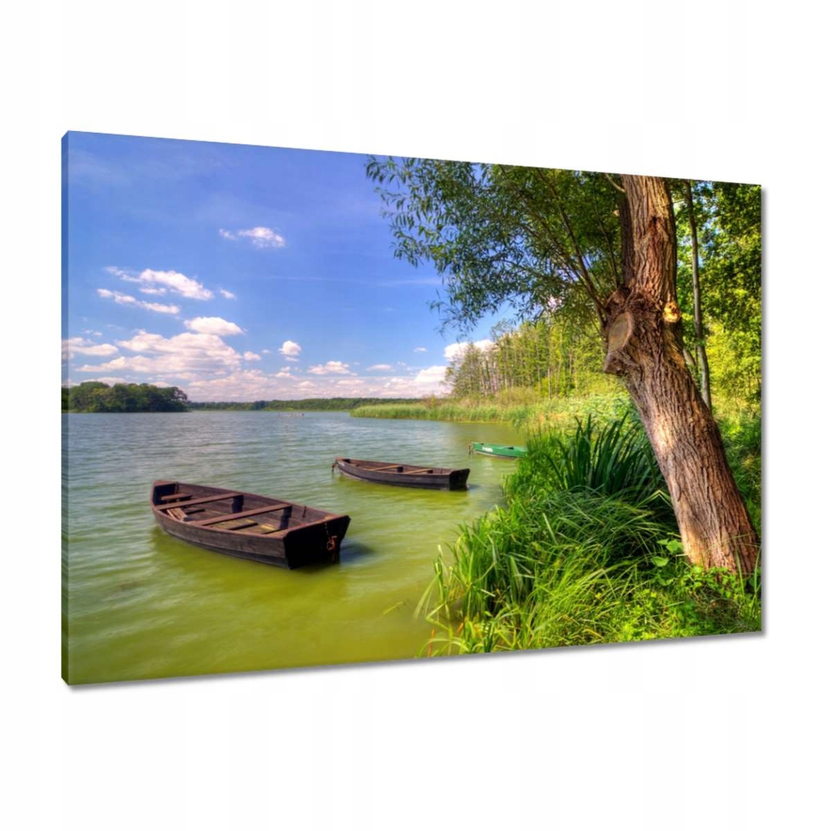 Obrazy 100x70 Rybářské lodě Jezero