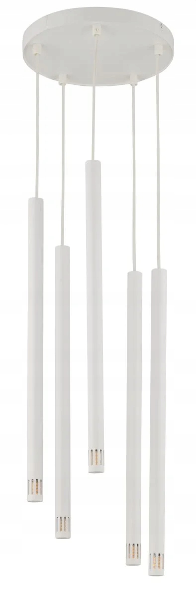 Moderní závěsná lampa bílá kulatá 5 trubek moderní do obývacího pokoje Sigma