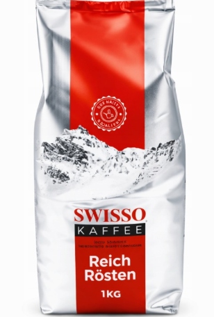 Swisso Kaffee Reich Rösten Káva Zrnková 1 kg 100% Arabica