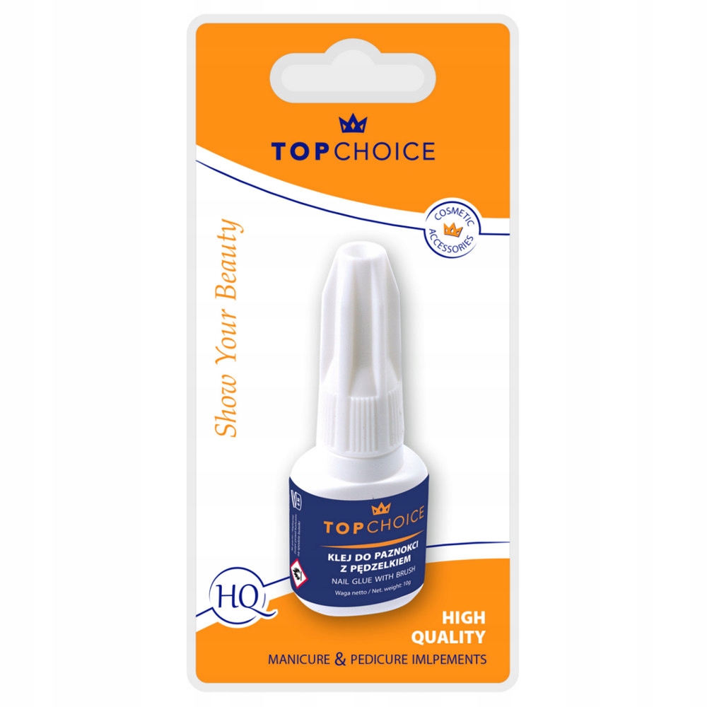 TOP CHOICE KLEJ Z PĘDZELKIEM DO TIPSÓW I SZTUCZNYCH PAZNOKCI 10g
