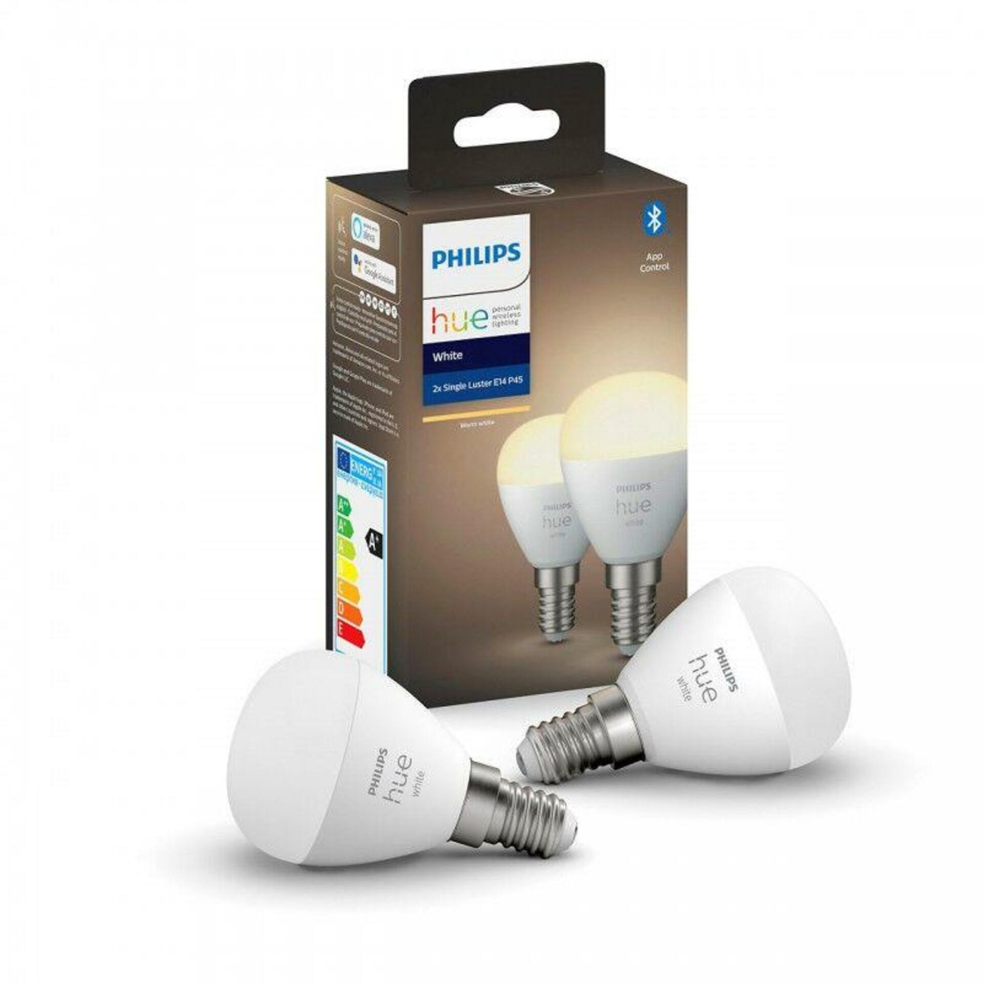Philips Hue Led White E14 P45 Bluetooth 2x5,7W 470lm 2700K set 2ks