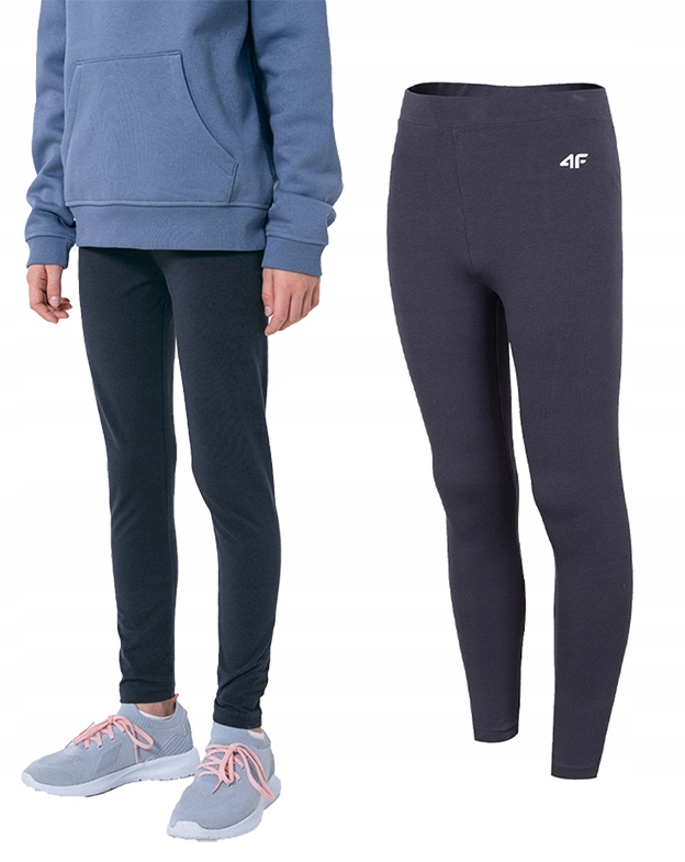 

Legginsy dziewczęce 4F JLEG001 bawełna granat 158.