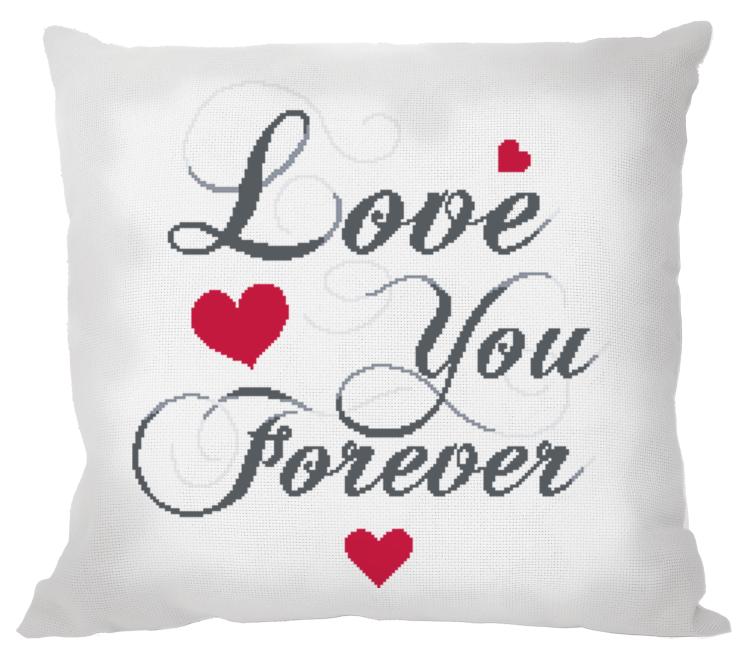 Vyšívací sada Polštář Love you forever